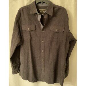 Grizzly Mountain Flannel Shirt Men's Size XL Gray Brushed Outdoor Long Sleeve